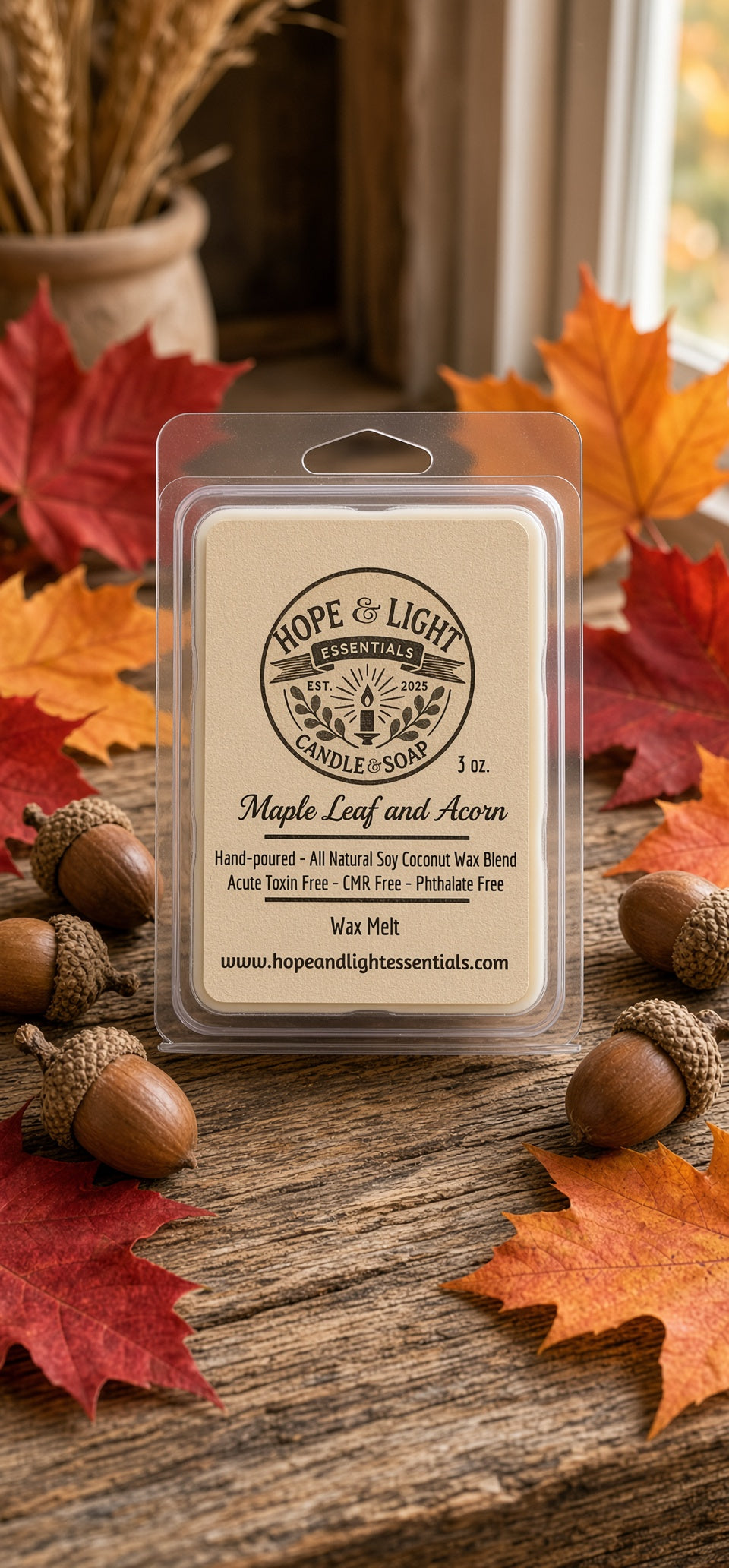 3 oz Maple Leaf and Acorn Wax Melt