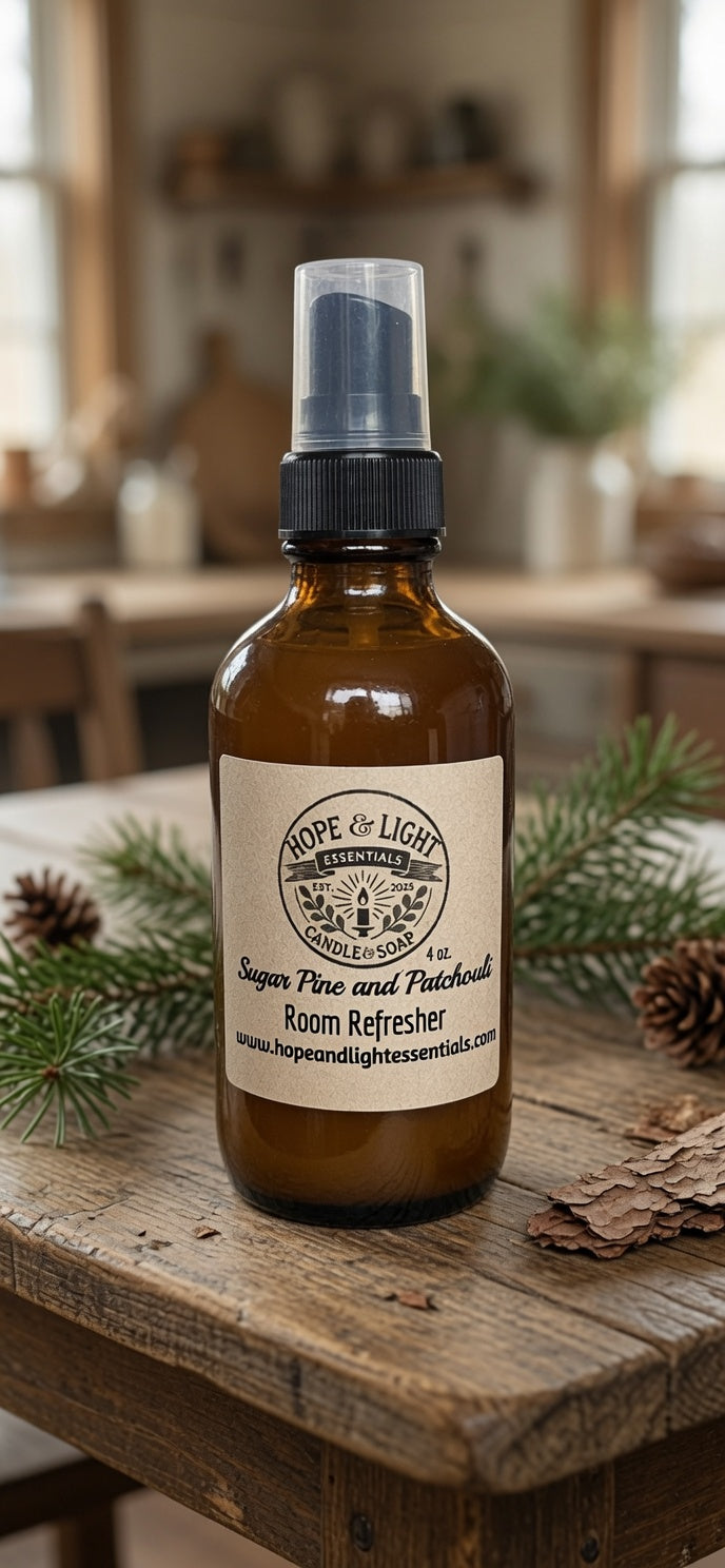 4oz Sugar Pine and Patchouli Room Refresher
