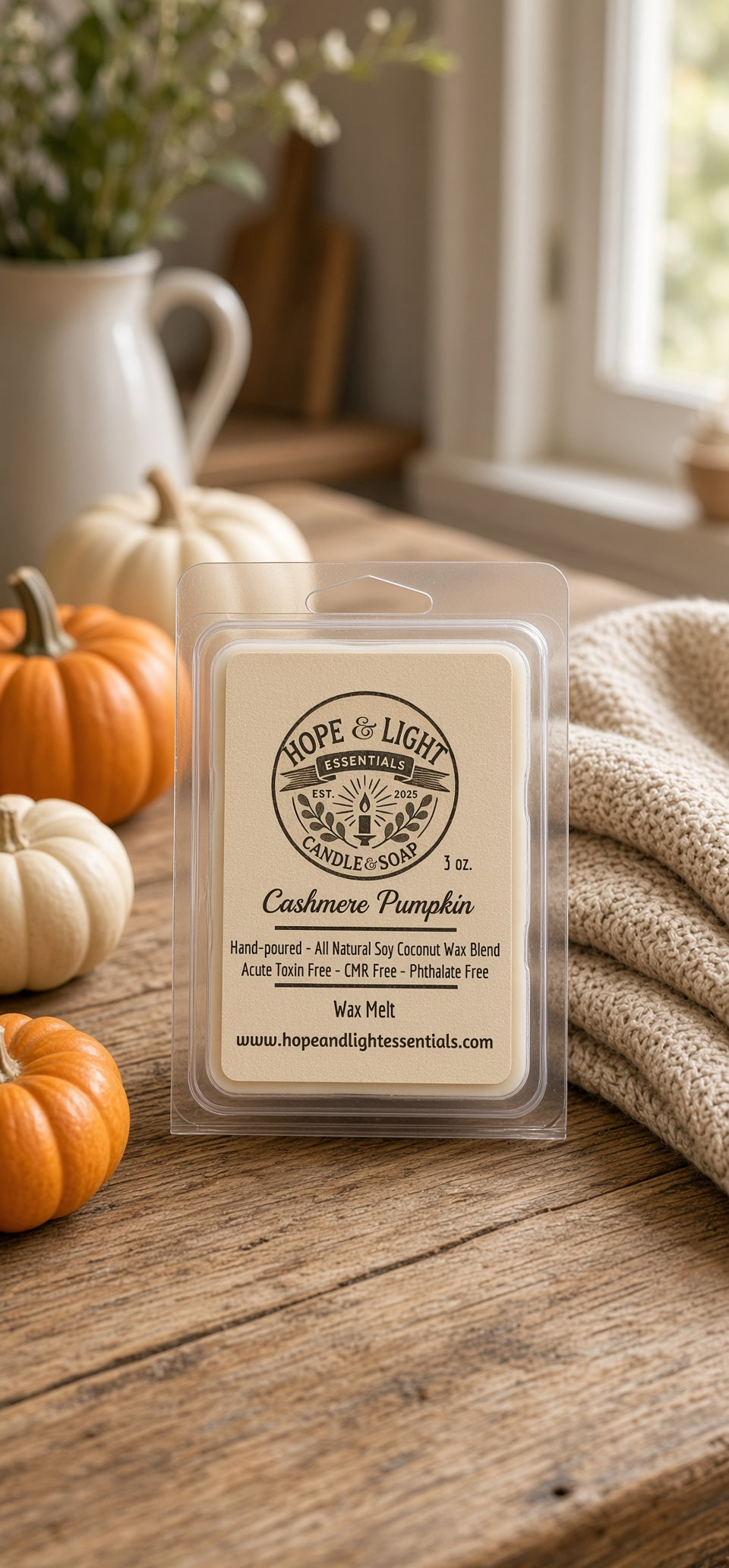 3 oz Cashmere Pumpkin Wax Melt